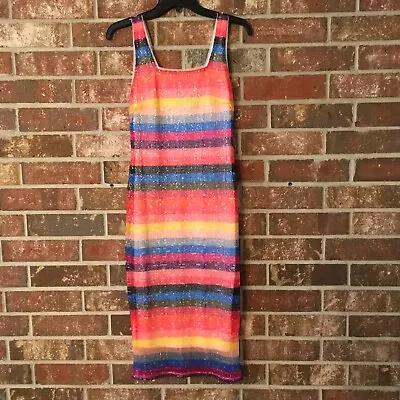 Midnight Doll Rainbow Sleeveless Sequin Sheath Dress Size 5  Rayon Poly NWT • $38.62