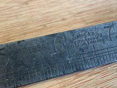 Vintage J Rabone & Sons Steel Ruler No 1638 24” / 2ft • $6.32