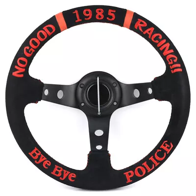 13inch/330mm NO GOOD Jdm Black Suede Leather Deep Dish Sport Steering Wheel • $96.80