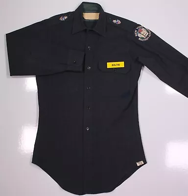 New York Military Academy Vintage Gray Button-Up Shirt W/ Pins XS-Small • $50