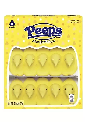 🚀Peep’s 15 Chicks 4.5oz PEEPS Candy  YELLOW Marshmallow CHICKS🚀 • $9.49