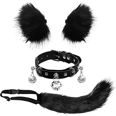 $22.06 • Buy Faux Fur Cat Ears Tail Hair Clip Wolf Fox Neck Chocker Cosplay Halloween Part...