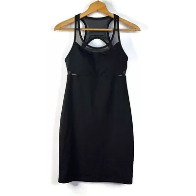 Fabletics Womens Black Dress Size M Compression Jersey Mesh Tropez Racer Back • $26.23