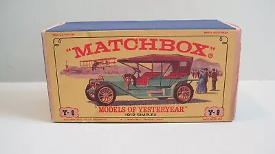 Matchbox Models Of Yesteryear Y9-2 1912 Simplex With Original Type E1 Box • $9.95