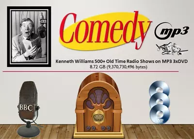 Kenneth Williams Collection Of 500+Old Time Radio Shows  MP3 X3 DVDROMs FREE P&P • £9.99
