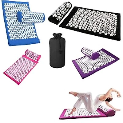 $19.43 • Buy Yoga Acupressure Mat Massage Mats Pain Stress Soreness Relax Black Blue