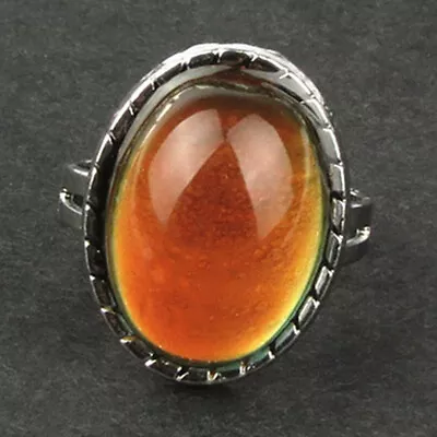 Vintage Retro 70s Oval Mood Ring Color Changeable Emotion Feeling Adjustable • $6.88