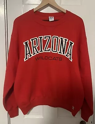 Vintage Russell Athletic Sweatshirt Mens L Red Pullover Arizona Wildcats U OF A • $39.99