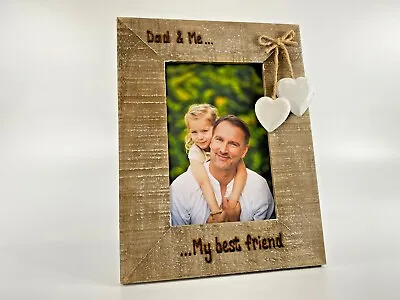 £14.99 • Buy My Daddy And Me | Nan Grandad | Personalised Photo Frame Driftwood Father’s Day