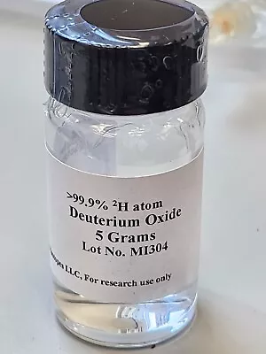 99.9% Deuterium Oxide  5 G Heavy Water • $20