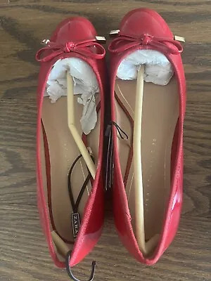 $17.99 • Buy Zara Ballerinas In Patent Red, Size Europe 36/UK 3/US 6, New