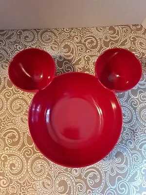 Disney Mickey Mouse Ears Zak Designs Black Melamine Chip And Dip Bowl EUC.     O • $15