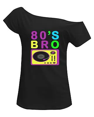 Women Hen Party 80 Queen Music Off Shoulder T-Shirt Annie Lennox Style Black • £9.99