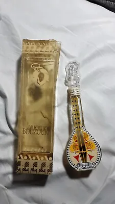 Vintage 1970s Greek Greece Souvenir Bouzouki Shaped Empty Glass Bottle • $75