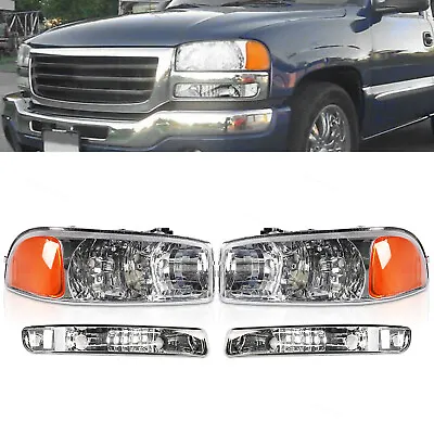 $63.96 • Buy Halogen Headlights+Bumper Lamps For 1999-2006 GMC Sierra 1500 2000-2006 Yukon
