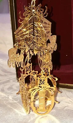 Marshall Fields Ornament Dangle 5” Store Horse Clock Tower 24 Kt Gold Finish • $69.95