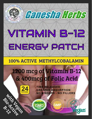 10 X VITAMIN B12 ENERGY 24 PATCHES W/ Folic Acid BULK Fresh Batch 240 Patches! • $59.99