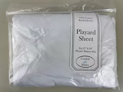 TL Care Pack ‘N Play Fitted Playard Playpen Sheet Cotton Jersey WHITE 27”x 39”  • $11.69