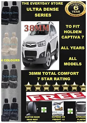 Ultra Dense Sheepskin Car Seat Covers Holden Captiva 7 All Year Airbag Safe 38MM • $299