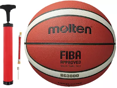 Molten B7G3800 Basketball With Pump Comp Leather FIBA  Size 7 - 29.5 BG3800  • $43.88