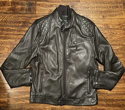 7 DIAMONDS Men’s Leather  Jacket “Siata”  Mocha Brown XL (Reduced Price) • $69