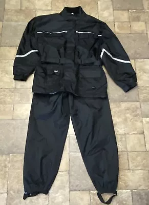 Tourmaster PVC Black 2 Piece Motorcycle  Apparel Rainsuit XXXL Jacket Pants Rain • $39.99