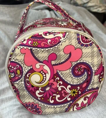 Vera Bradley PAISLEY MEETS PLAID HATBOX Cosmetic Travel Case Bag • $18