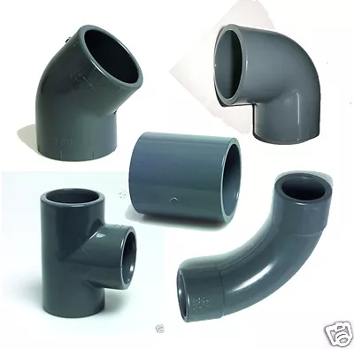 £2.75 • Buy Grey PVC Koi Pond Imperial Pressure Pipe Fittings Solvent Weld 