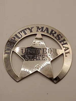 Deputy Marshall US I.T. 4 Sterling Silver Cutout 1987 Franklin Mint Badge • $99