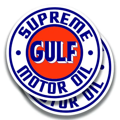 GULF SUPREME MOTOR OIL DECAL Vintage 2 Stickers Bogo Car Window Bumper Truck • $3.95