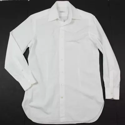 Zilli Dress Shirt Mens 16.75 White Long Sleeve Button-Up Cotton Made In Italy • $59.97