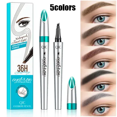 Microblading Tattoo Eyebrow 3D Liquid Ink Pen Waterproof 4 Fork Pencil Brow • $5.63