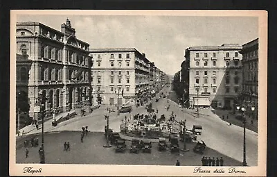 Old Postcard Dona Square Naples Napoli Italy Cars Trucks 1920's • $4.48