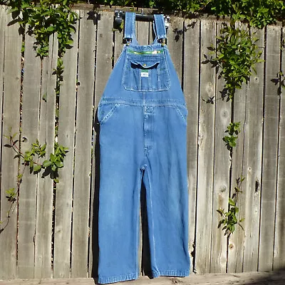 Liberty Overalls 38X22 Hemmed Blue Denim Carpenter Bibs Jeans Workwear Farm • $19.99