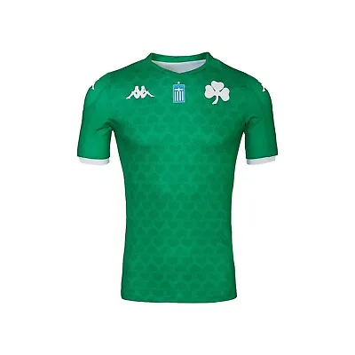 4800/927 Kappa Panathinaikos Knit Shirt Gara Home 2019-2020 3111EGW PTKA00 • £91.55