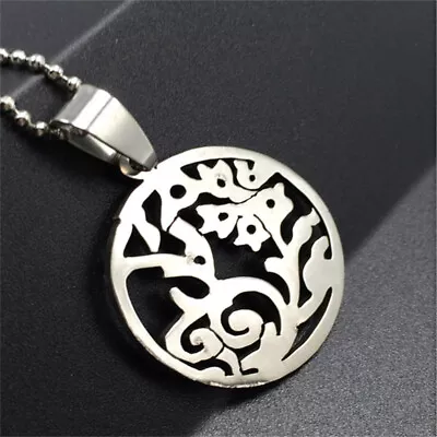 Fashion Flower Silver Stainless Steel Pendant Necklace Men Women's Jewelry Gift  • $0.22