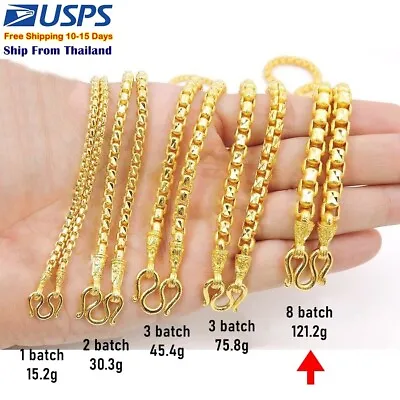 R5 Thai Gold 24k Solid Necklace Yellow Chain Pendant 24  Weight 5 Baht Dragon • $91.96