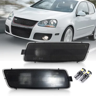 Smoked OEM Bumper Side Marker Light W/White T10 For 06-09 VW MK5 Golf GTI Rabbit • $23.69