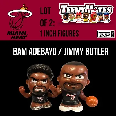 Lot Of 2 NBA TeenyMates MIAMI HEAT BAM ADEBAYO & JIMMY BUTLER - 1 Inch Figures • $21.99