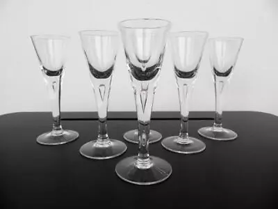6 Vintage Dartington SHARON Air Bubble Stem Crystal Glass Sherry Liqueur Glasses • $275