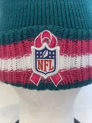 Miami Dolphins Hat Beanie Cap  BCA NFL On Field Reebok Pink Ribbon Wool Beanie • $29.99