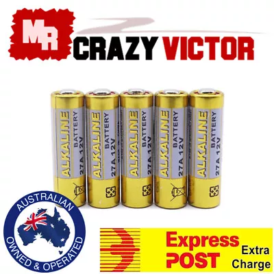 5x 27A 12V MN27 LR27 A27 L828 V27GA Alkaline Battery For Garage Car Remote Alarm • $4.99