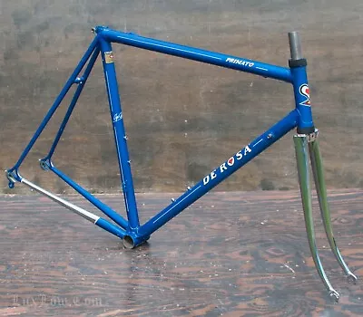 Vintage 56cm De Rosa Primato Road Bike FRAME FORK Columbus EL Steel Tour Bicycle • $1200