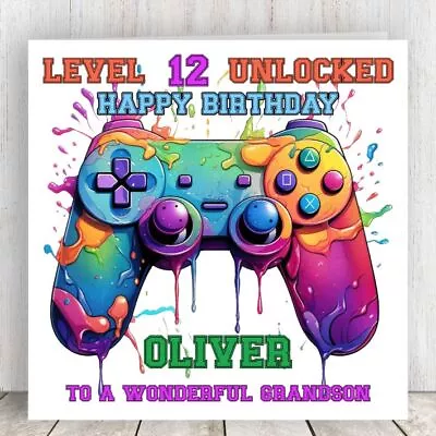 Personalised Birthday Card Gamer Video Game Greeting Cards Gaming Boys • £2.99