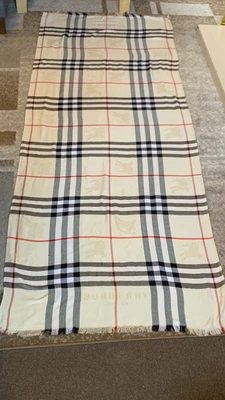 £19.99 • Buy Vintage Large Burberry Nova Check 100% Cashmere  Scarf Made In England