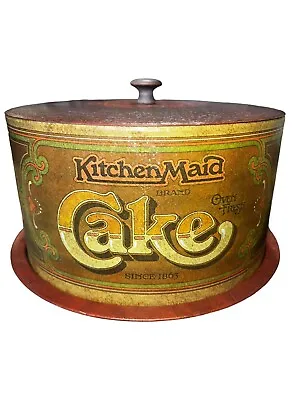 $35 • Buy Vintage Ballonoff Old Tin Cake Saver Dome Kitchen Maid 1979 Cake Tin