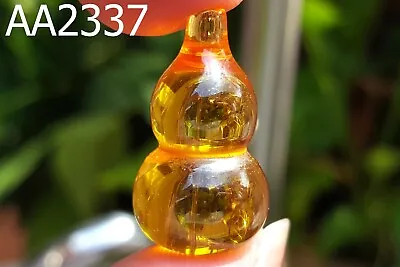 Mystic Yellow Calabash Naga Eye Gem Stone Crystal Charm Luck Thai Amule #aa2337 • $25.02