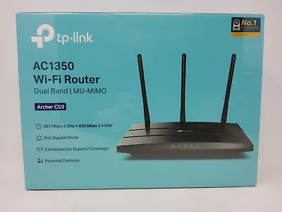 TP-Link Archer C59 AC1350 Wireless Dual Band MU-MIMO Gigabit Wi-Fi Router • $28.80