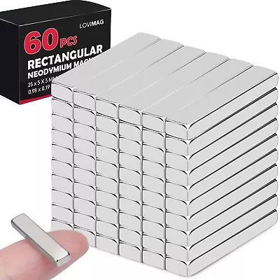 LOVIMAG Neodymium Magnet Bars 60 Pcs Strong Rare Earth Magnets Rectangular • $9