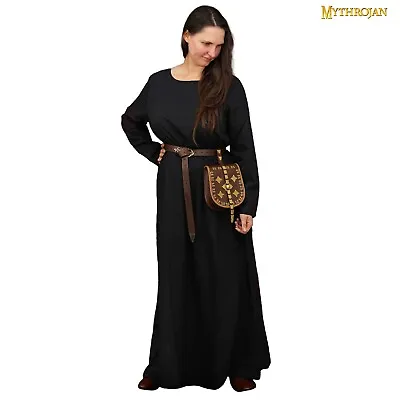 Medieval Dress Viking Renaissance Renfair Costume Women Reenactment Outfit Black • $59.99